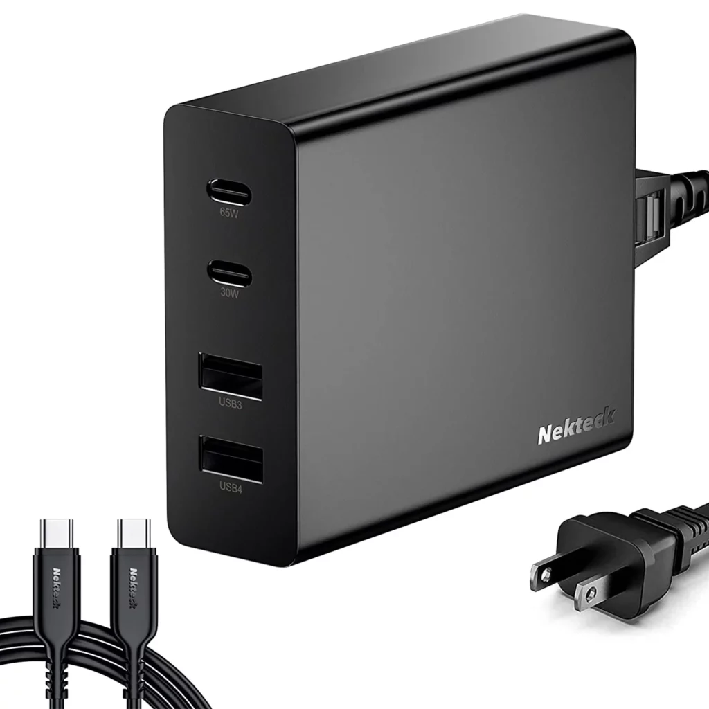 Neckteck charger with 2 USB-C ports and 2 USB-C ports