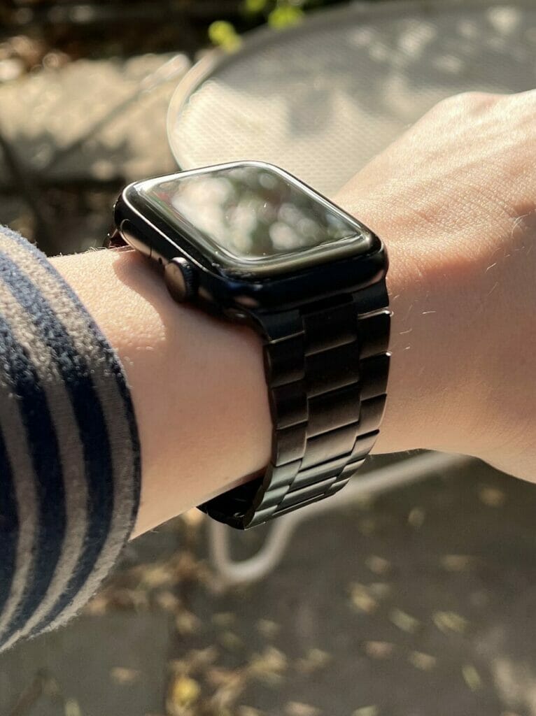 Apple Watch 7 with black stainless steel 