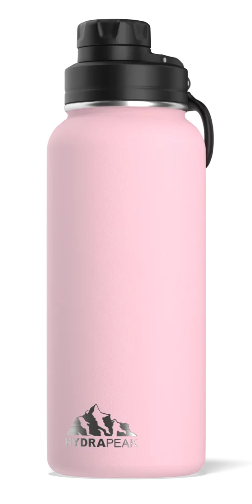 A pink 32oz HydraPeak with Chug top