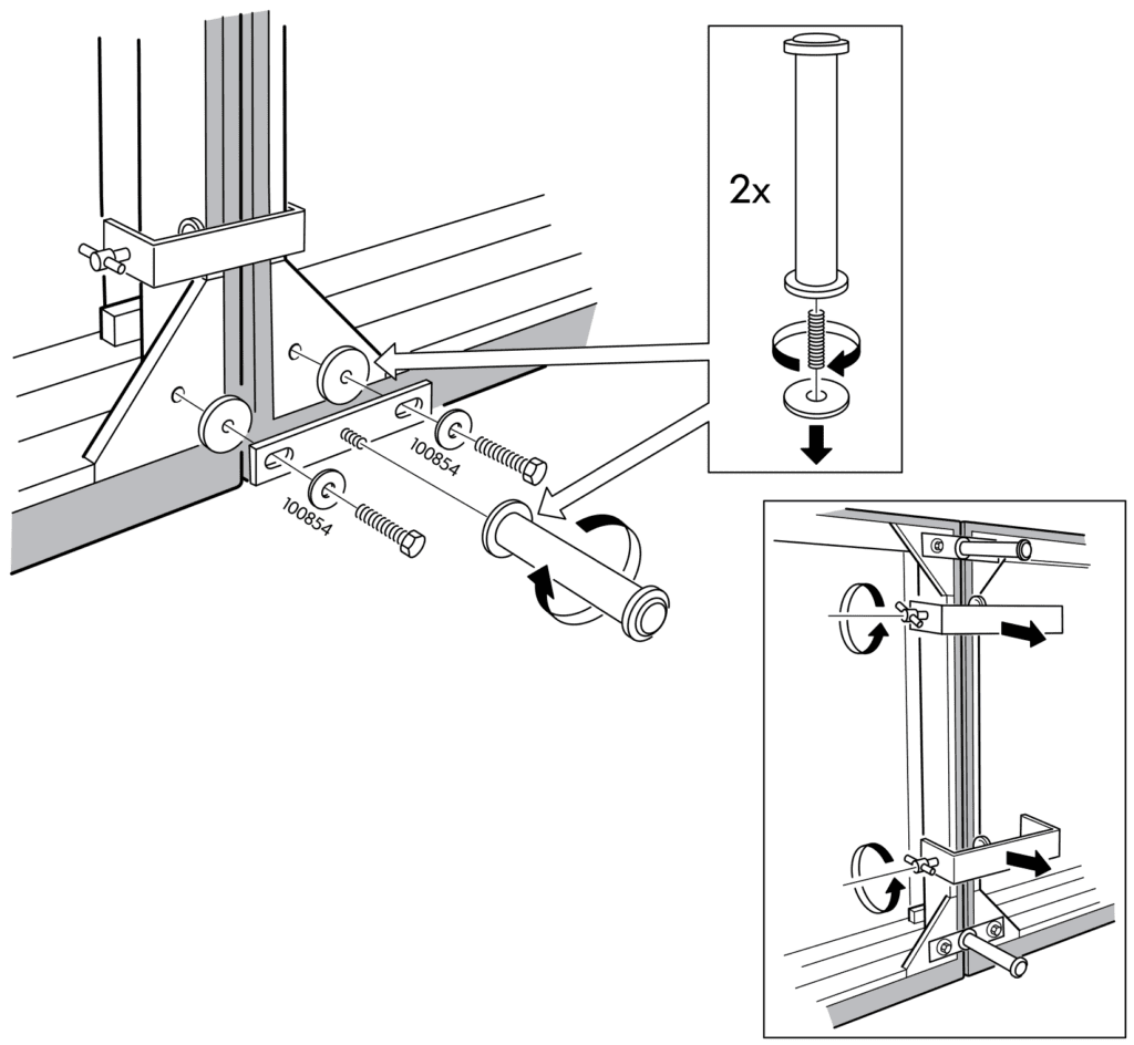 Ikeas Soderhamn instructions where sections are joined together using grips and a leg bracket